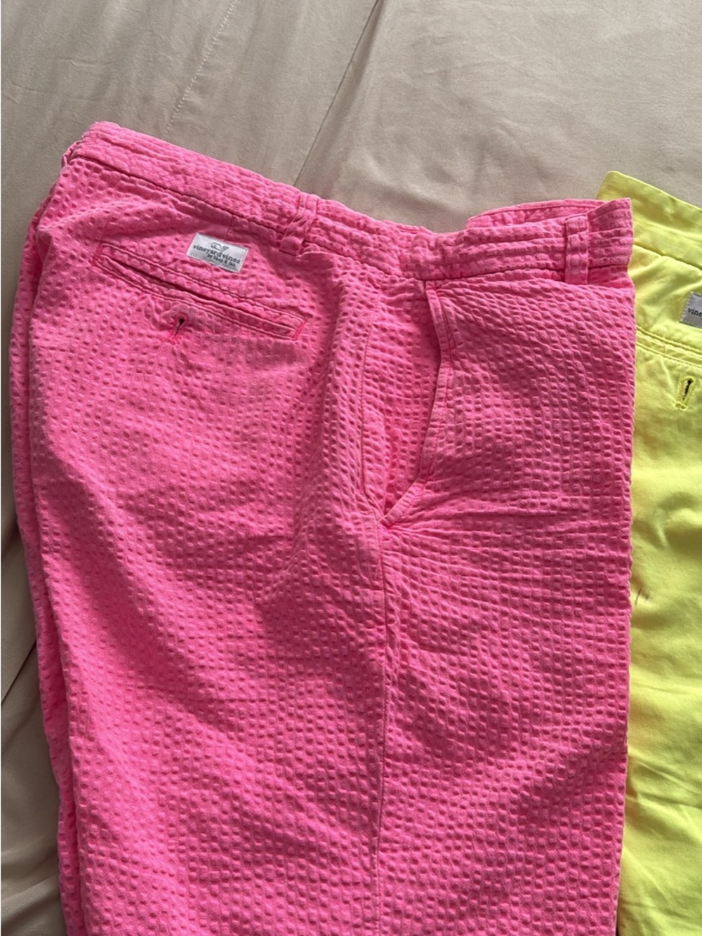 Vineyard Vines Hot Pink Seersucker Men's Shorts